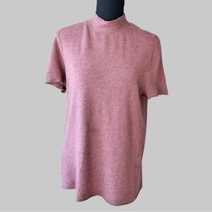 Kit & Ace Mock Neck Cashmere Blend Short Sleeve Top